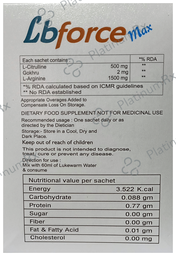Lbforce max Sachet Sugar Free