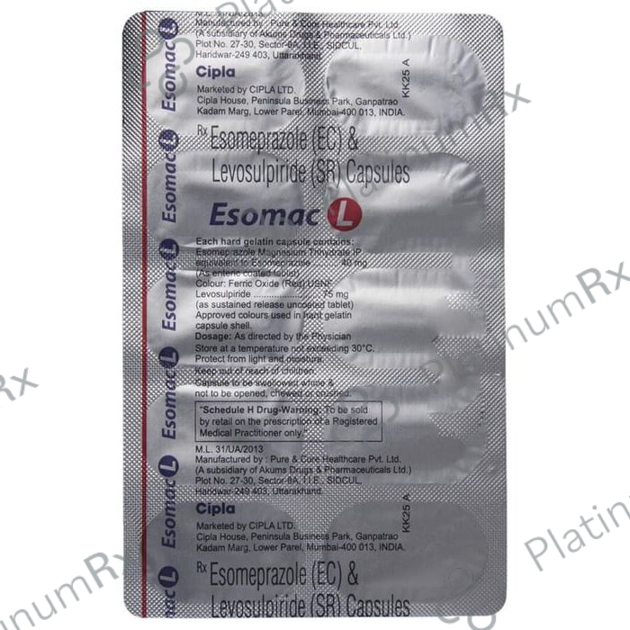 Esomac L 40/75mg Capsule SR 10s