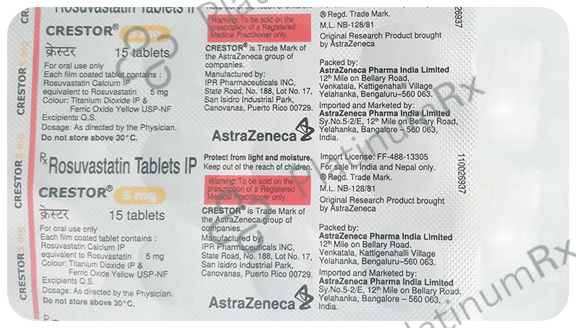 Crestor 5mg Tablet 15s