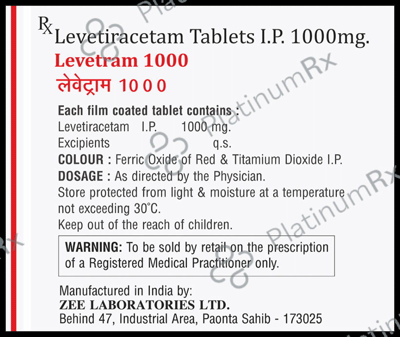 Levetram 1000mg Tablet