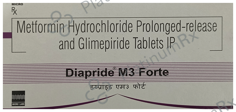 Diapride M3 Forte 3/1000mg Tablet PR 15s