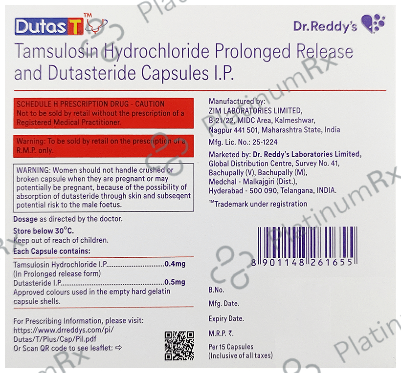 Dutas T Plus 0.5/0.4mg Capsule 15s
