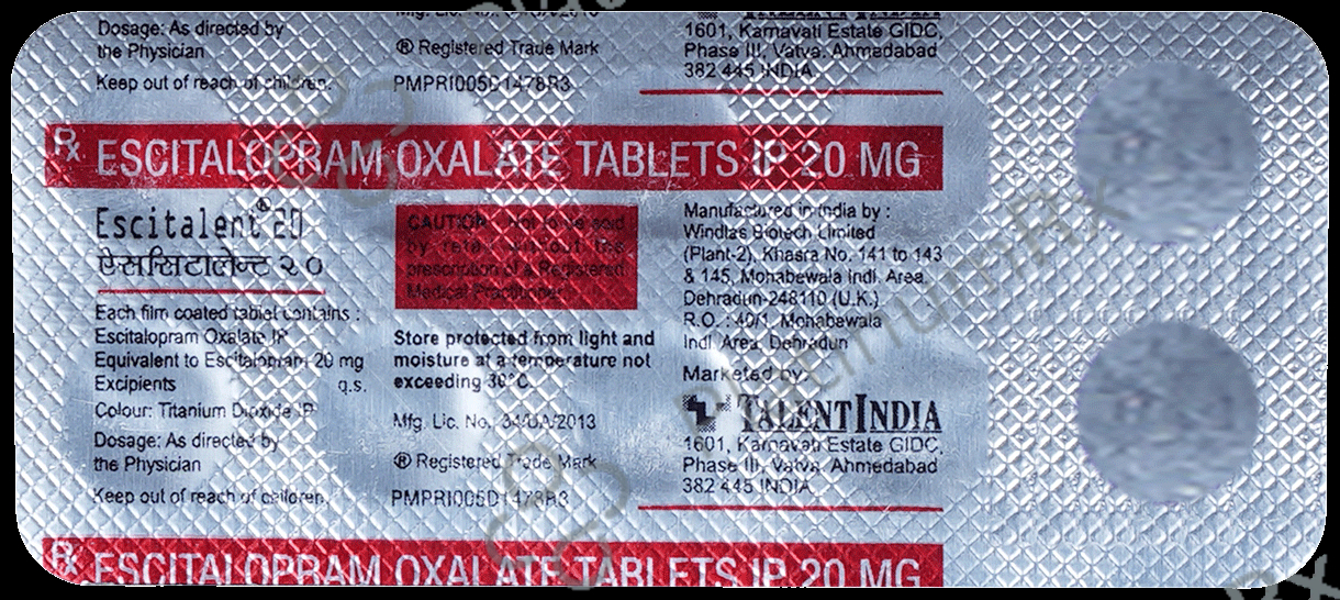 Escitalent 20 Tablet