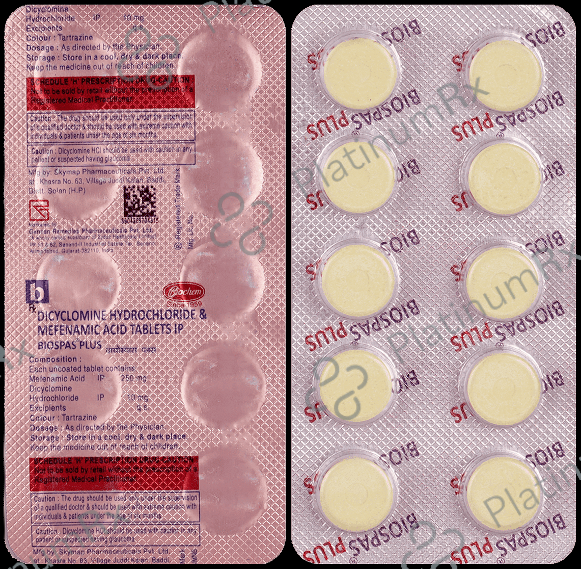 Biospas Plus 10mg/250mg Tablet