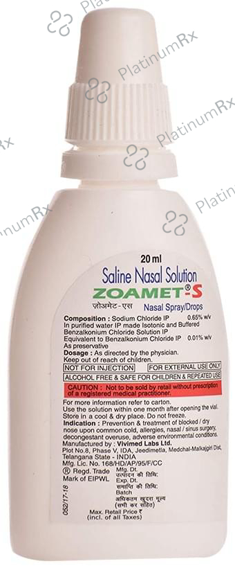 Zoamet S 0.65% Nasal Spray/Drop 20ml