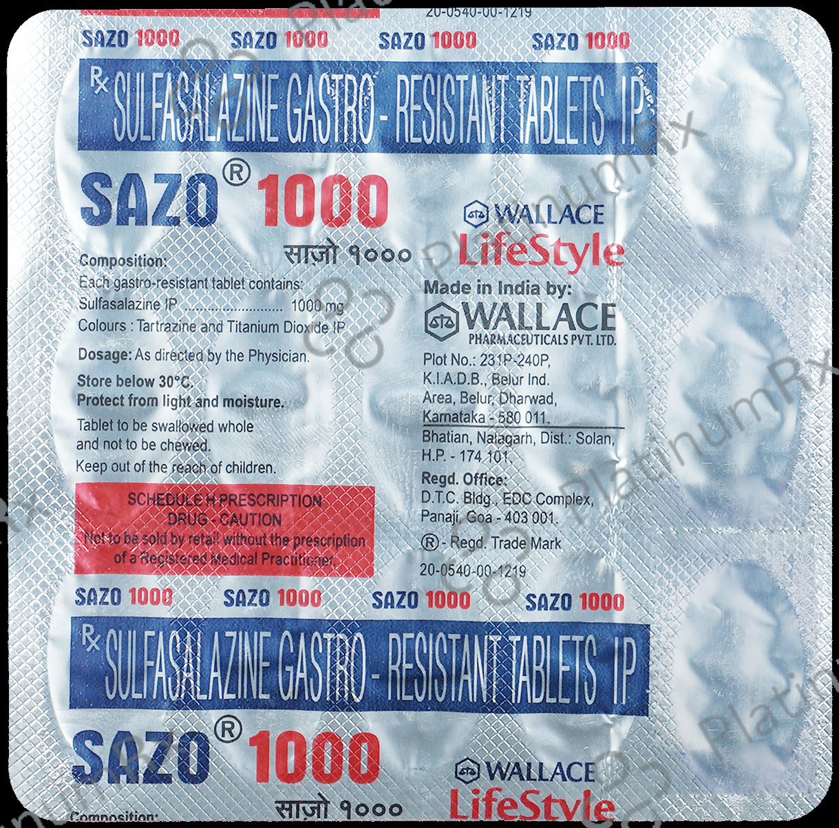 Sazo 1000mg Tablet 15s