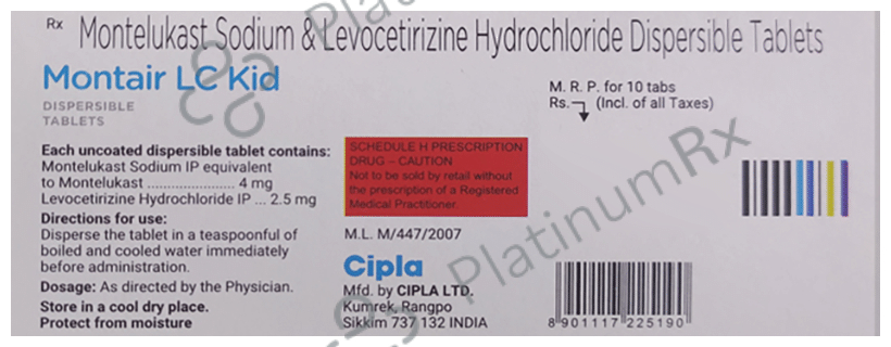 Montair LC Kid 2.5/4mg Tablet DT 10s
