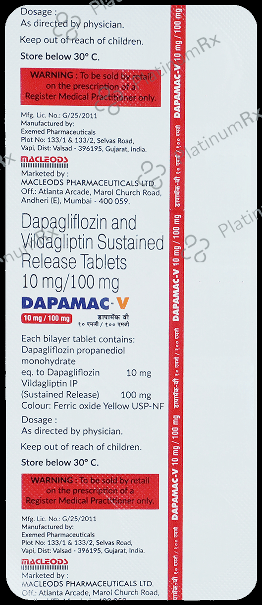 Dapamac V 10/100mg Tablet SR 10s