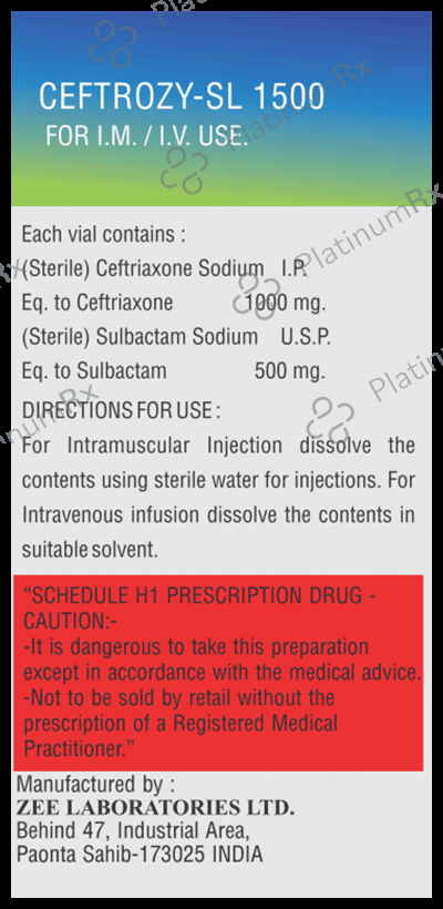 Ceftrozy-SL 1500 Injection
