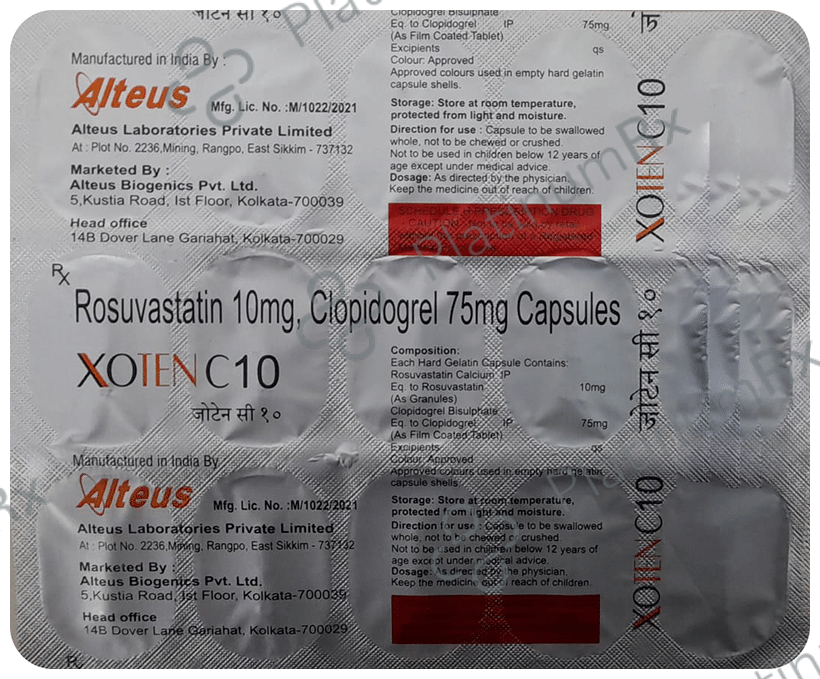 Xoten C 10mg/75mg Capsule 15 Capsule