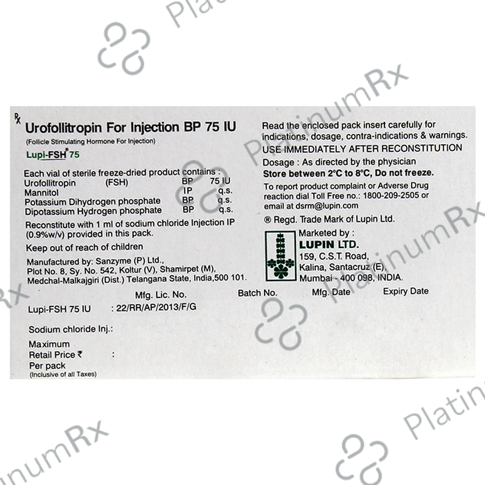 Lupi Fsh 75mg Injection 2ml