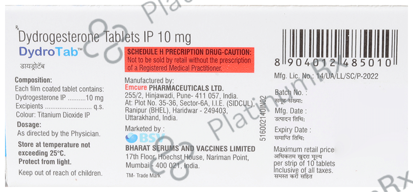 Dydrotab 10mg Tablet