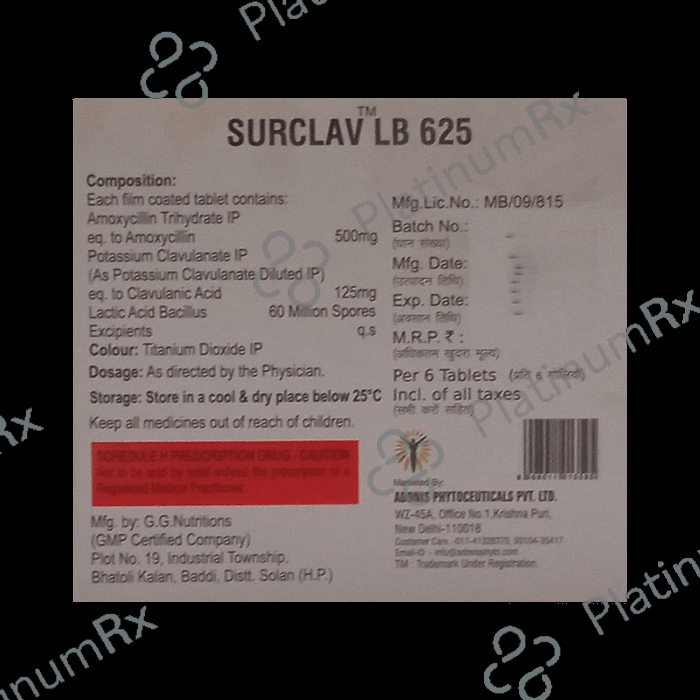 Surclav LB 625 Tablet
