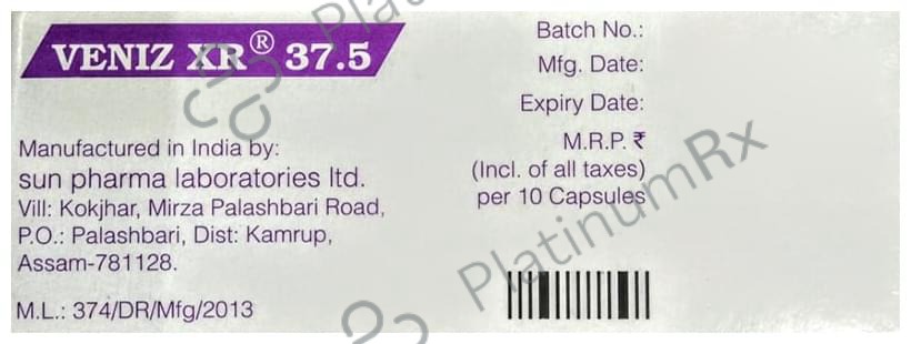 Veniz XR 37.5mg Capsule 10s