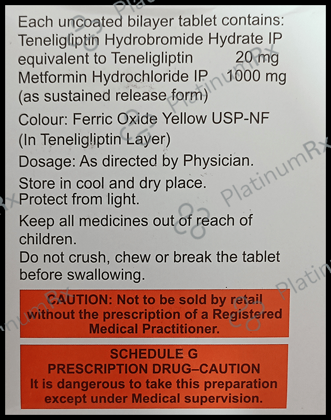 Tenginow M 1000/20mg Tablet SR 15s
