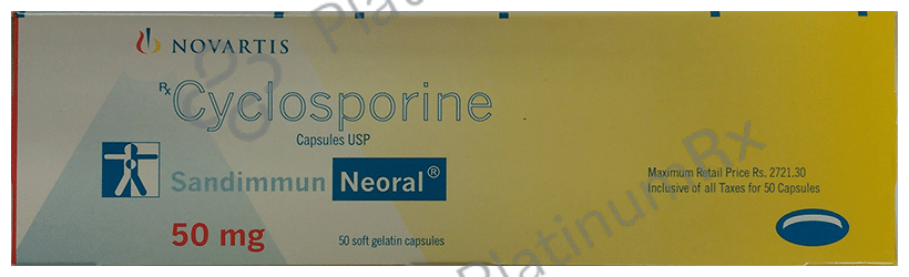 Sandimmun Neoral 50mg Soft Gelatin Capsule 50 Soft Gelatin Capsule