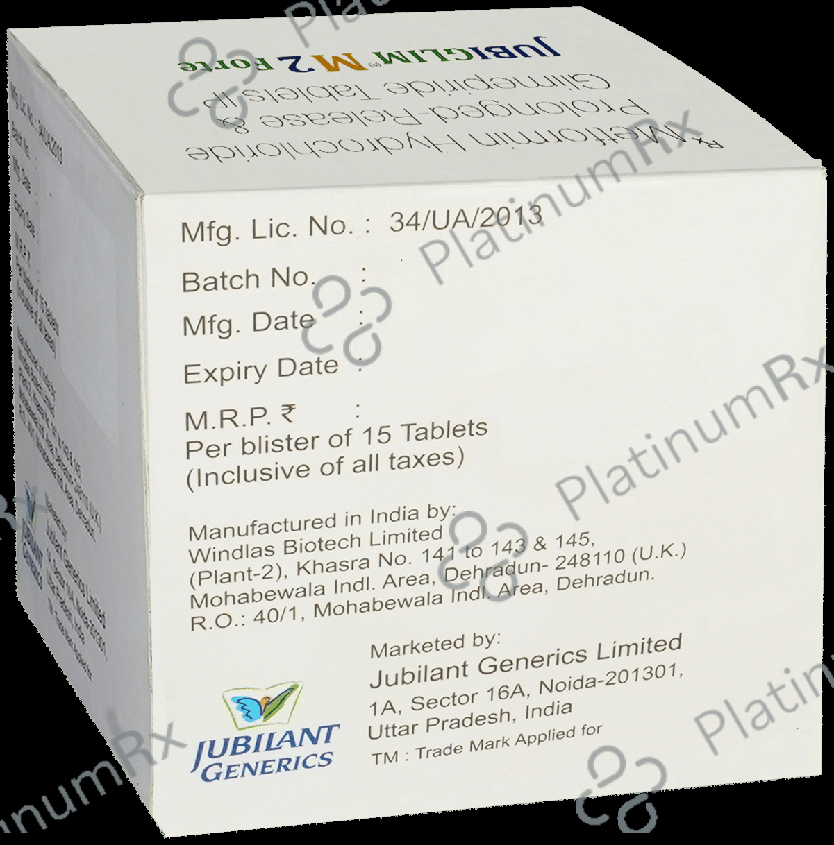 Jubiglim M 2 Forte 2/1000mg Tablet PR 15s