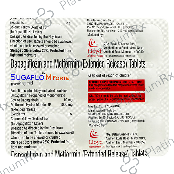 Sugaflo M Forte 10/1000mg Tablet 15s