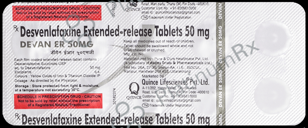 Devan 50mg Tablet ER