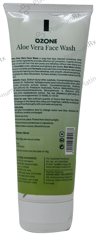 Ozone Aloe Vera Face Wash (100ml Each)