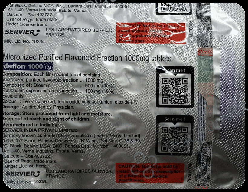 Daflon 900/100mg Tablet 20s