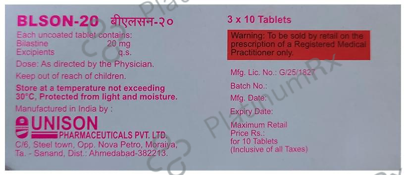 Blson 20mg Tablet