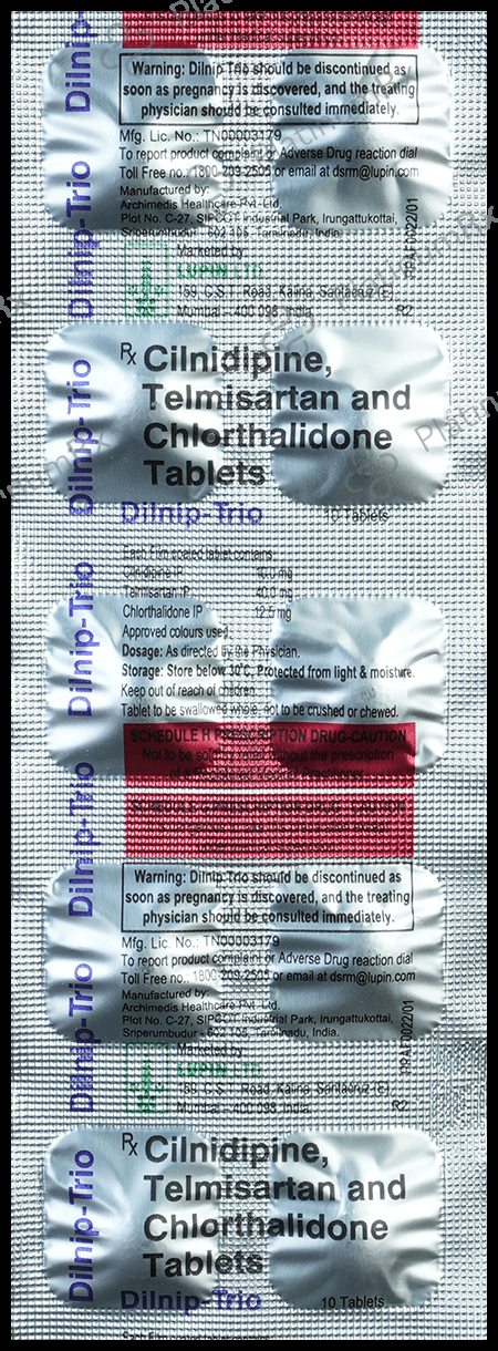 Dilnip Trio 12.5/10/40mg Tablet 10s