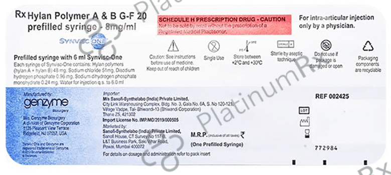 Synvisc Hylan GF 20mg Injection